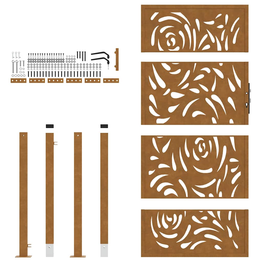 havelåge 100x200 cm vejrbestandigt stål flammedesign