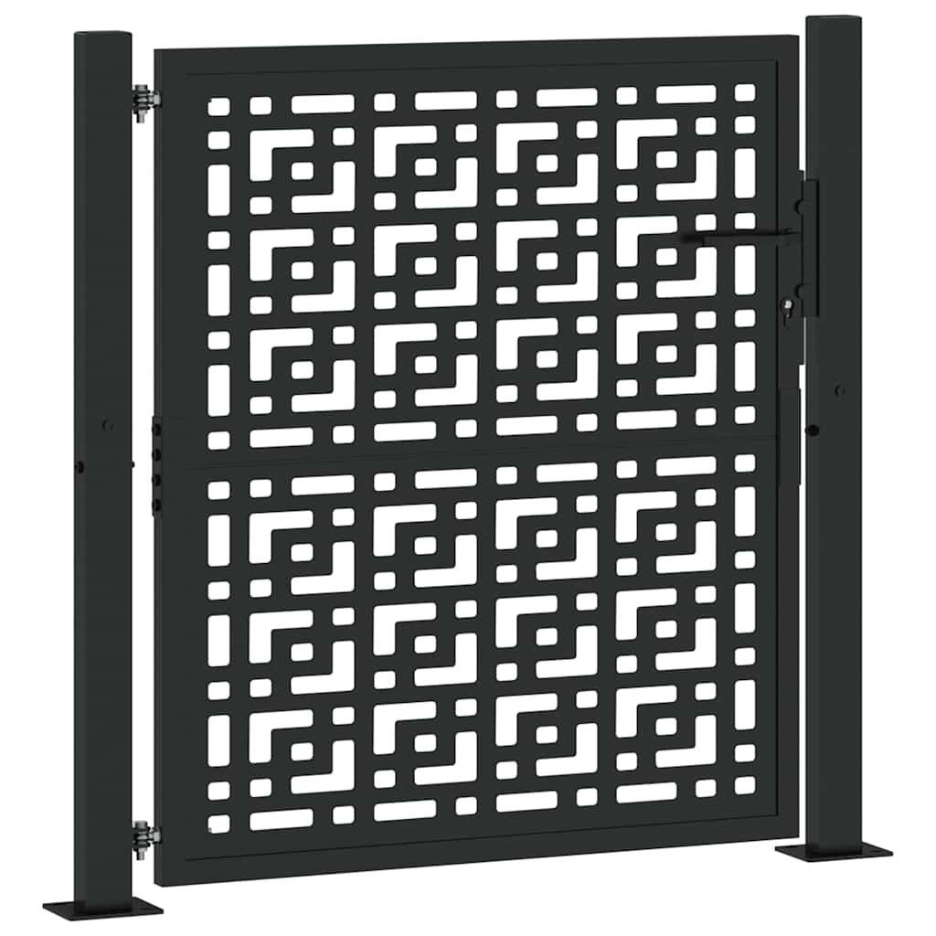 havelåge sort 100x100 cm stål krydsdesign
