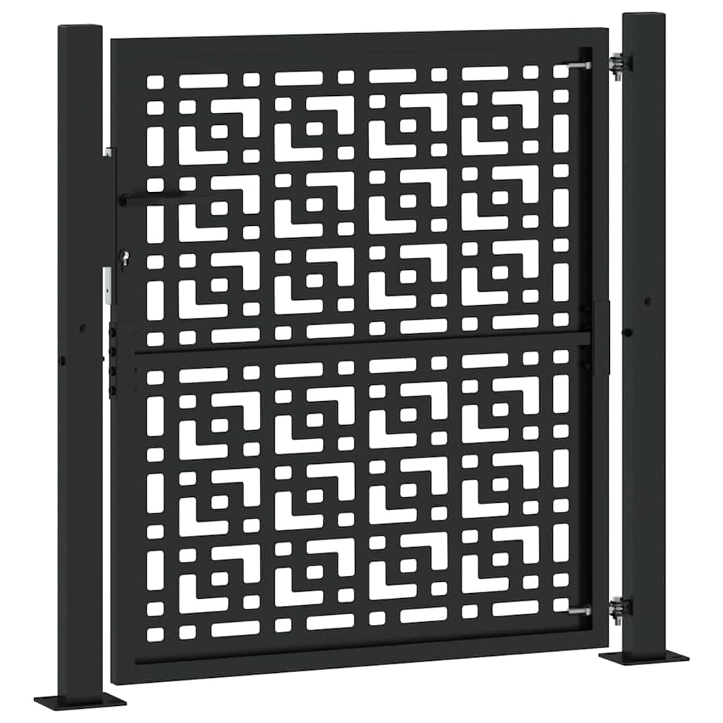 havelåge sort 100x100 cm stål krydsdesign
