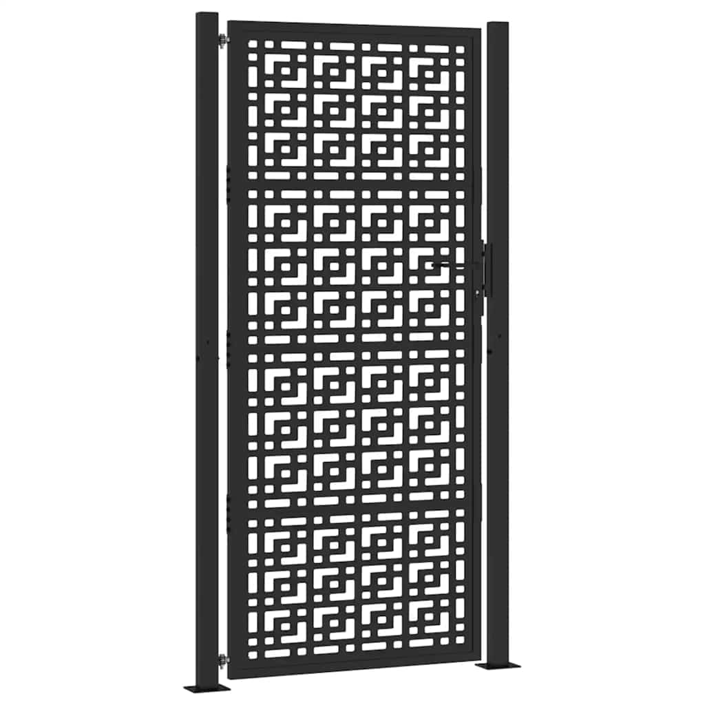 havelåge sort 100x200 cm stål krydsdesign