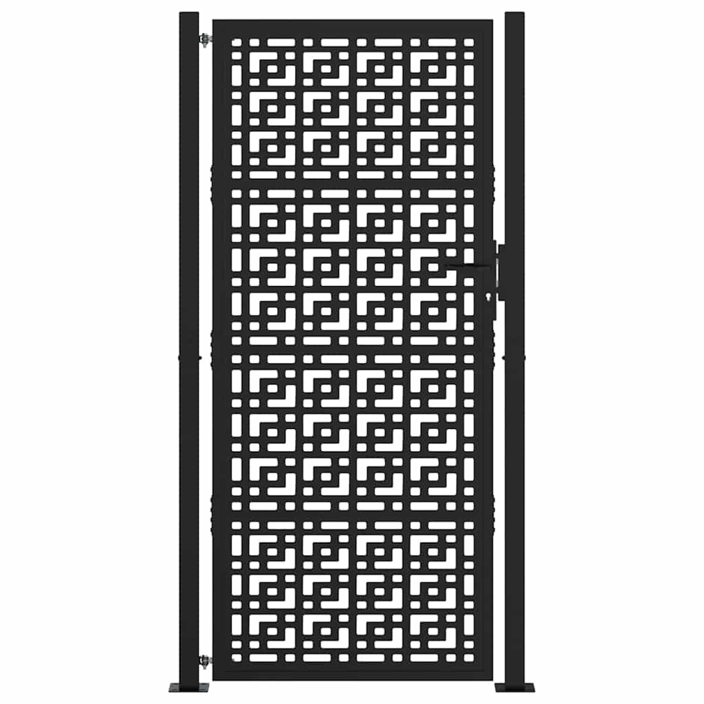 havelåge sort 100x200 cm stål krydsdesign