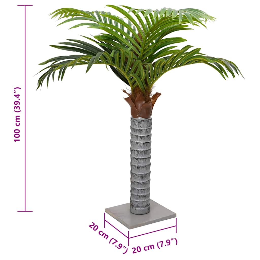 kunstig palme 6 blade 100 cm grøn