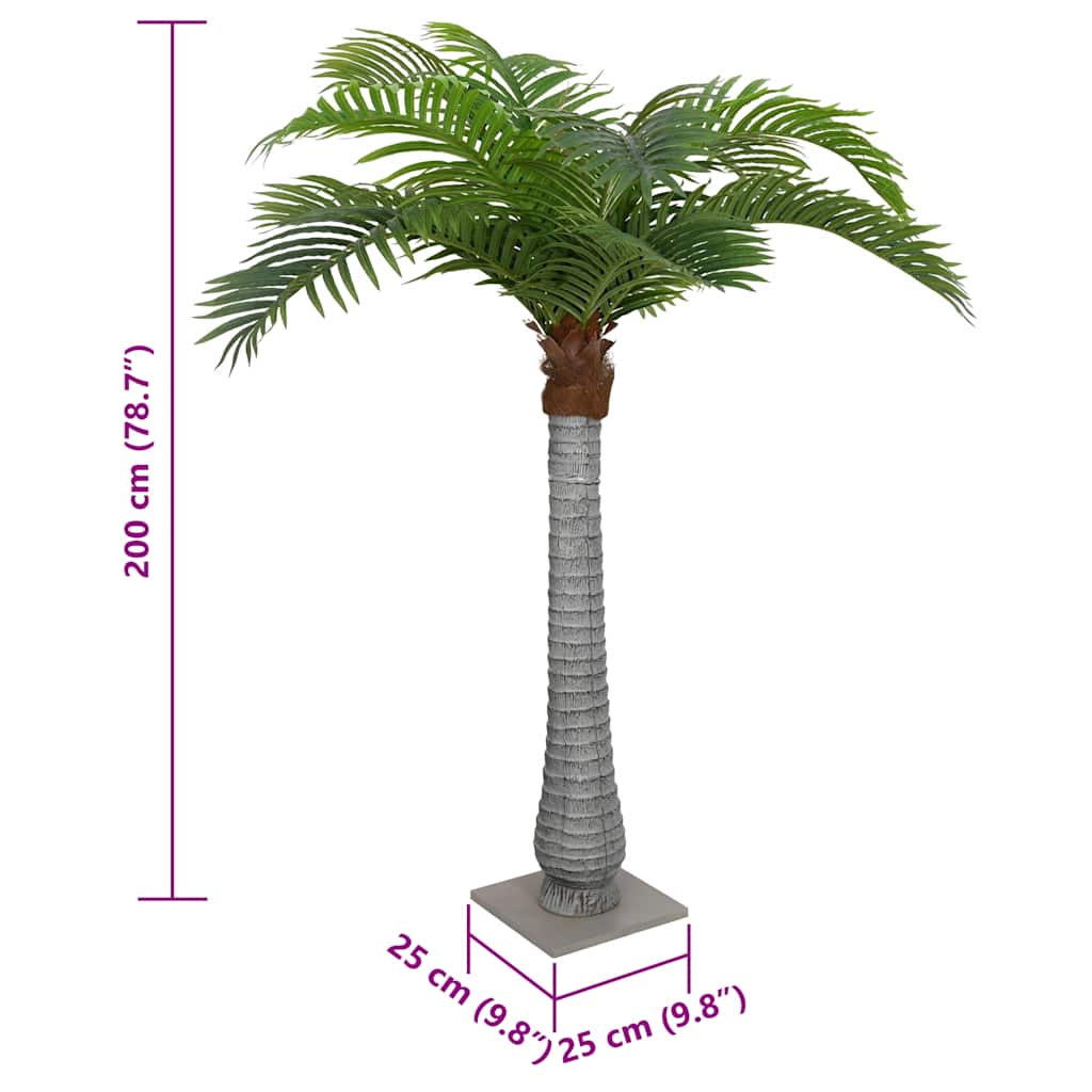 kunstig palme 15 blade 200 cm grøn