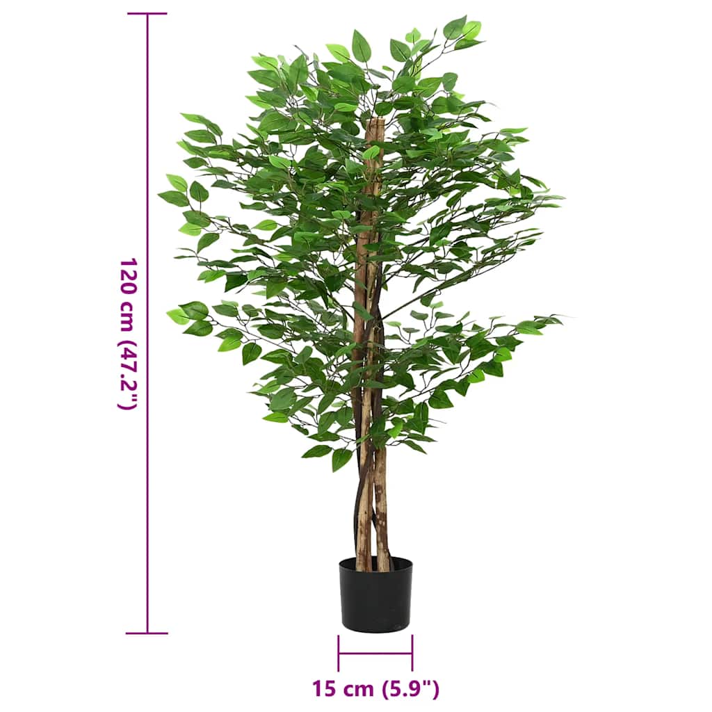 kunstig ficusplante 788 blade 120 cm grøn
