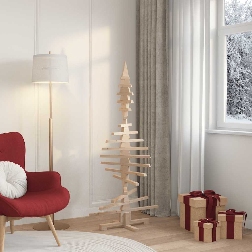 juletræ i træ til dekoration 150 cm massivt fyrretræ