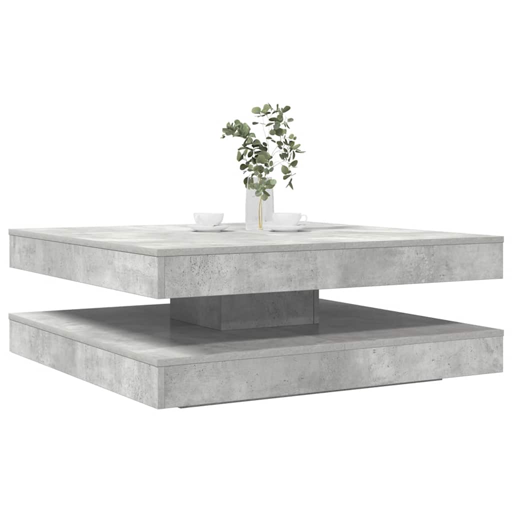 sofabord 360 grader drejeligt 90x90x34,5 cm betongrå