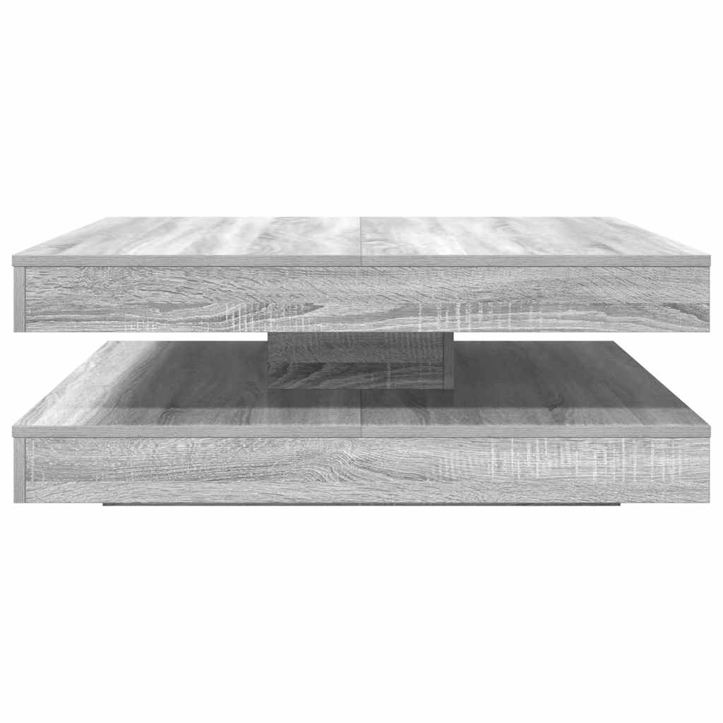 sofabord 360 grader drejeligt 90x90x34,5 cm grå sonoma-eg