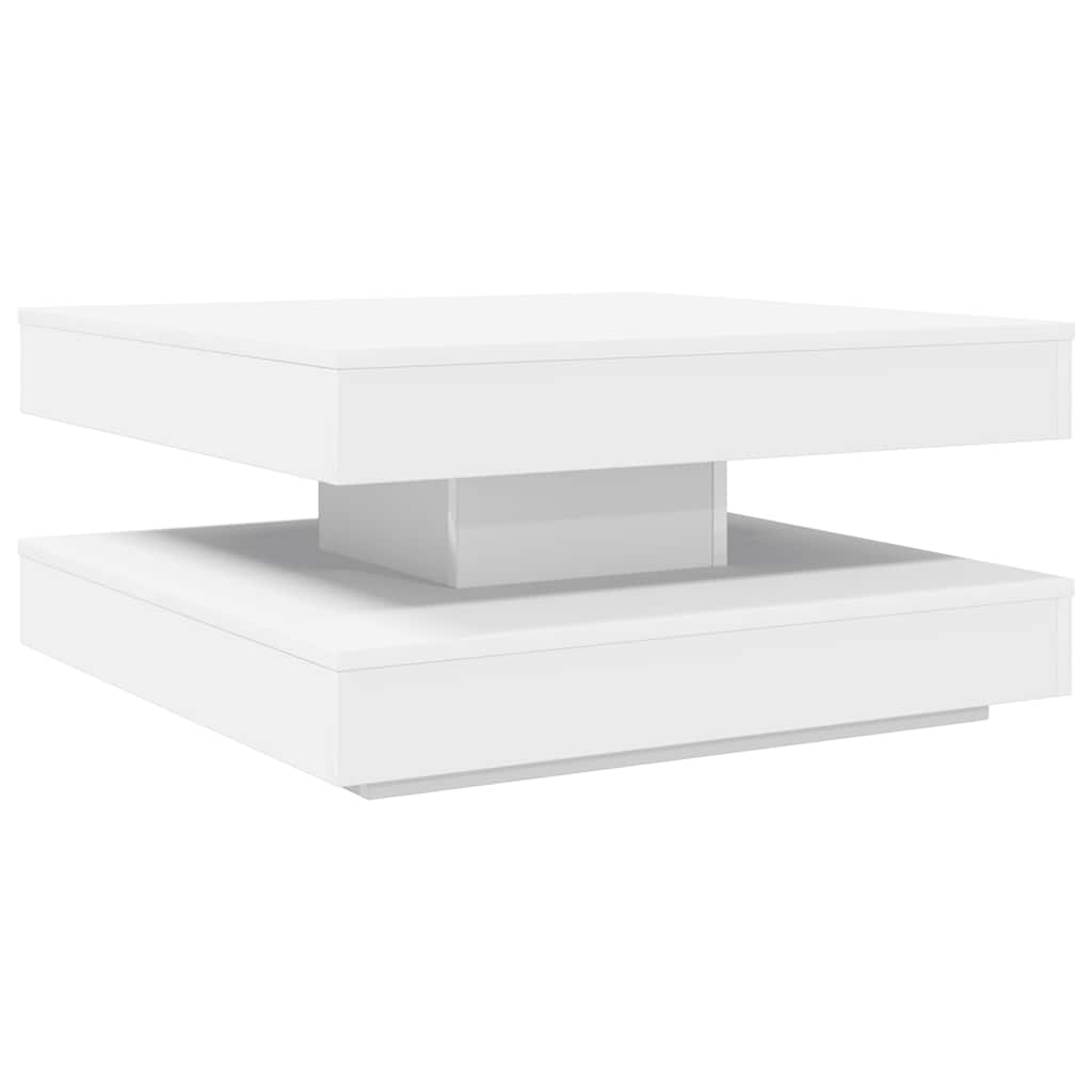 sofabord 360 grader drejeligt 70x70x34,5 cm hvid