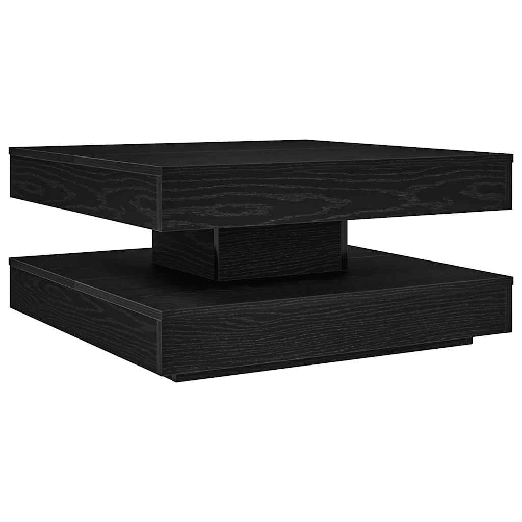 sofabord 360 grader drejeligt 70x70x34,5 cm sort
