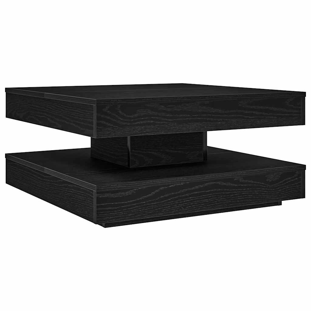 sofabord 360 grader drejeligt 70x70x34,5 cm sort