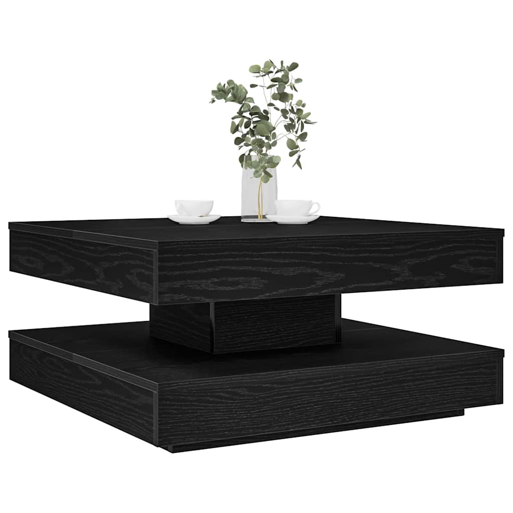 sofabord 360 grader drejeligt 70x70x34,5 cm sort