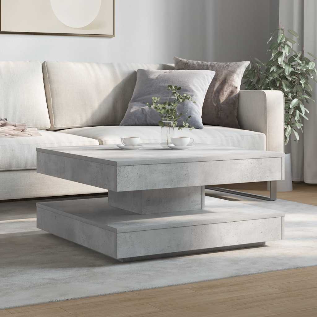 sofabord 360 grader drejeligt 70x70x34,5 cm betongrå