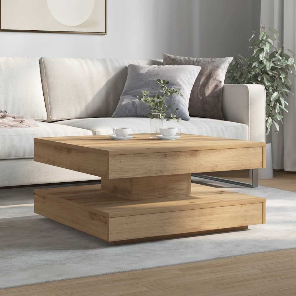 sofabord 360 grader drejeligt 70x70x34,5 cm kunsteg