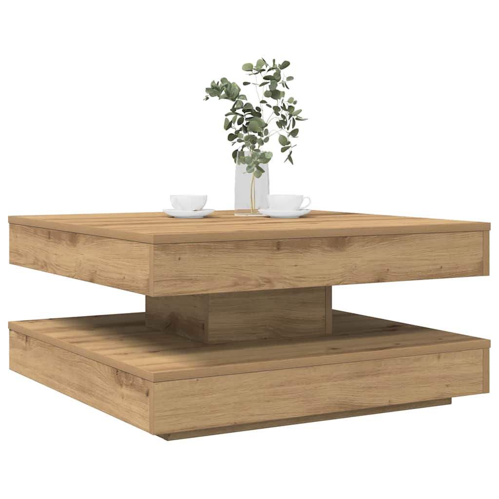 sofabord 360 grader drejeligt 70x70x34,5 cm kunsteg