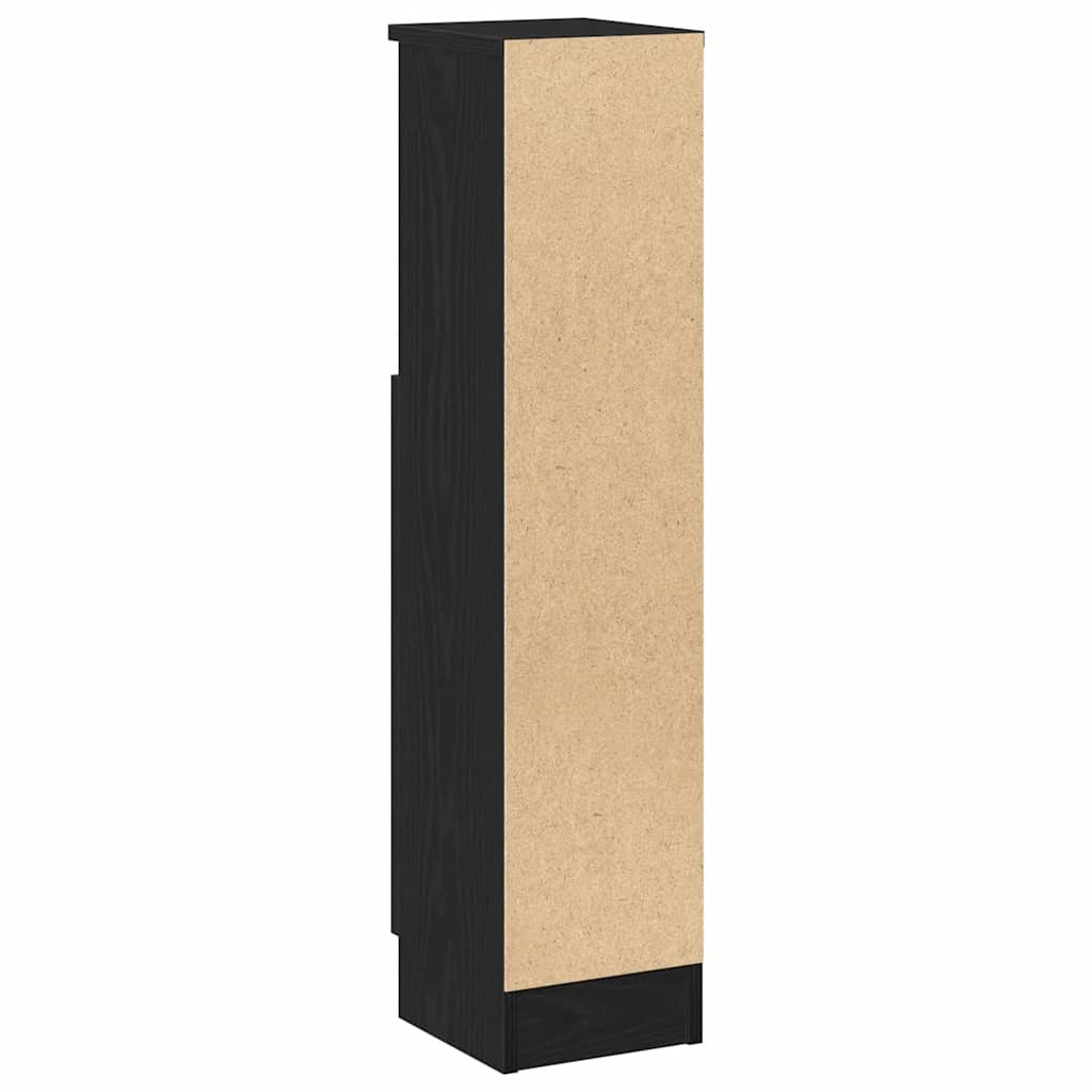 badeværelsesskab med rulleholder 20,5x22x90 cm sort