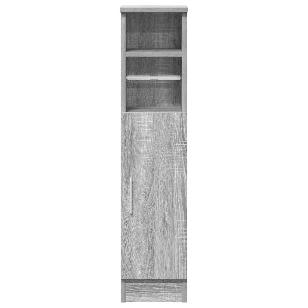 badeværelsesskab med rulleholder 20,5x22x90 cm grå sonoma-eg