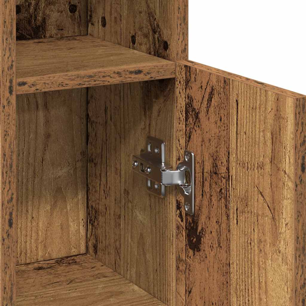 badeværelsesskab med rulleholder 20,5x22x90 cm antikt træ
