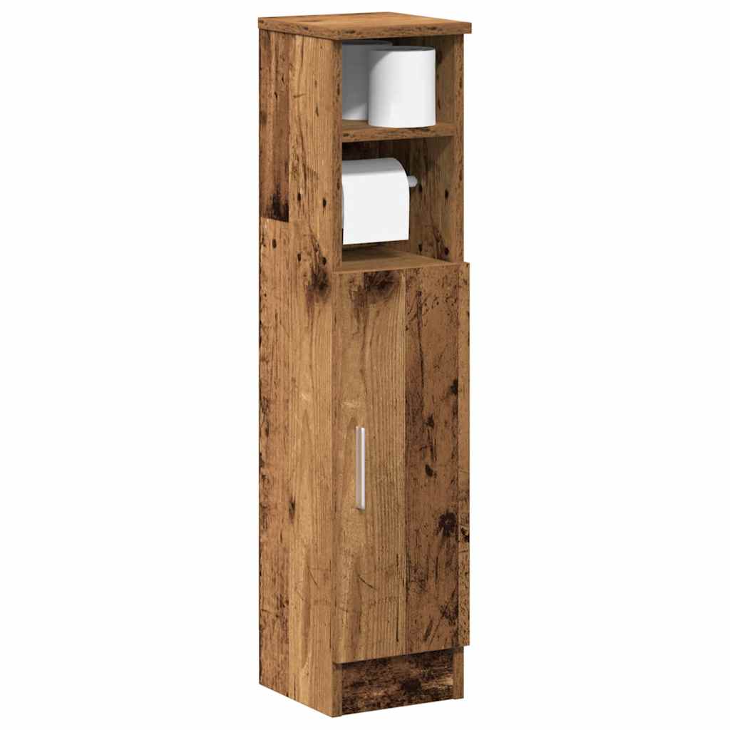 badeværelsesskab med rulleholder 20,5x22x90 cm antikt træ