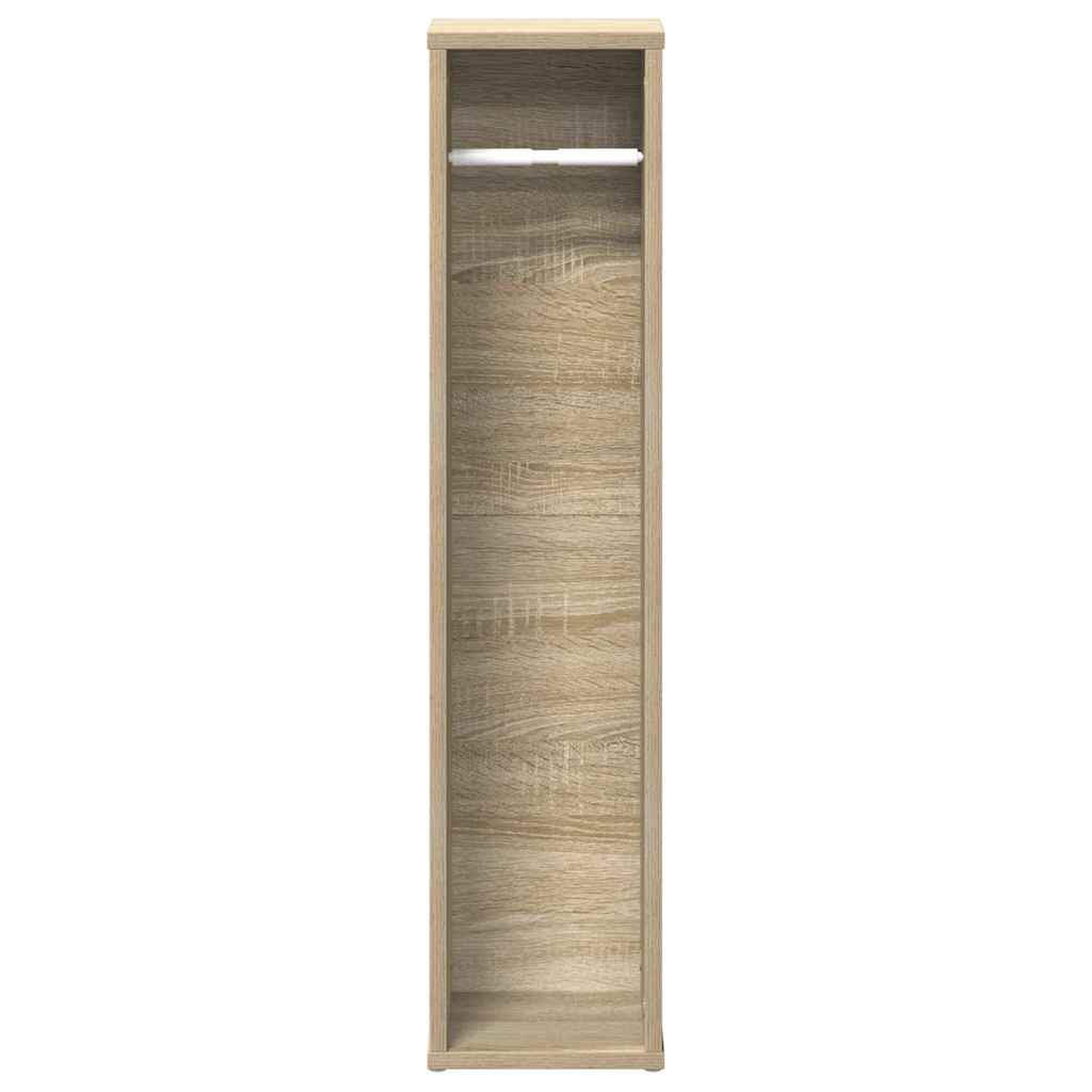 badeværelsesskab med rulleholder 20,5x20x90 cm sonoma-eg