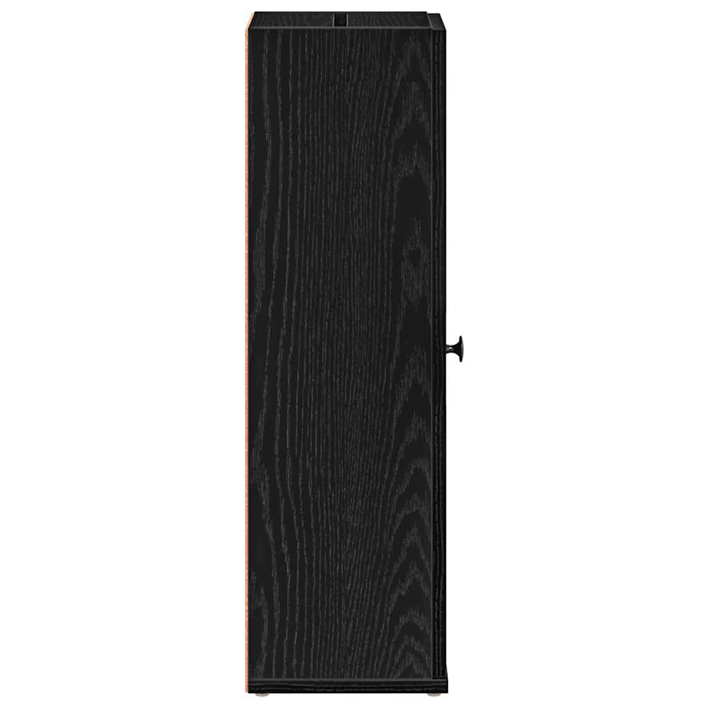 badeværelsesskab med rulleholder 20,5x22x72 cm sort