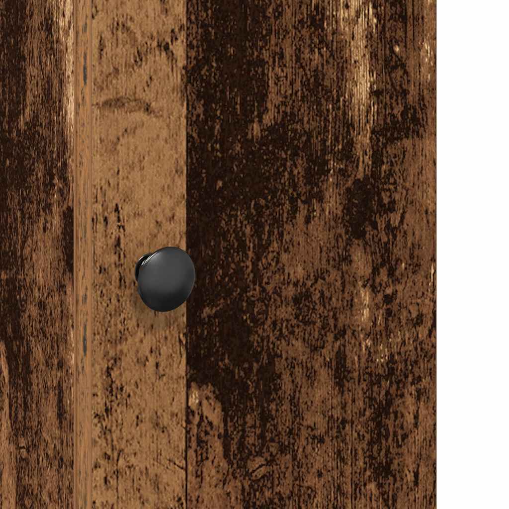 badeværelsesskab med rulleholder 20,5x22x72 cm antikt træ