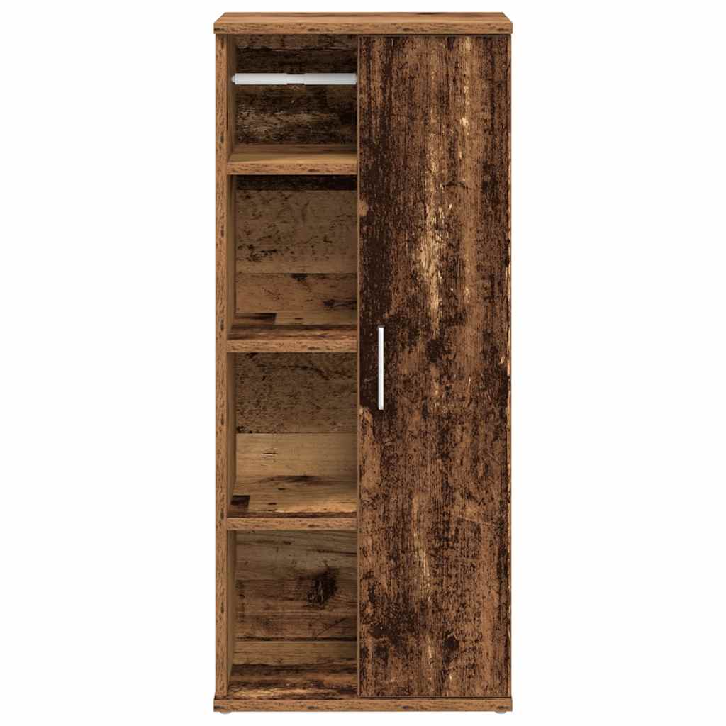 badeværelsesskab med rulleholder 39x22x90 cm antikt træ