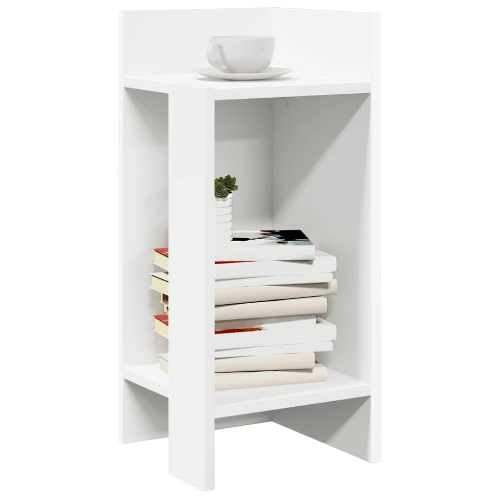 sidebord med hylde Hvid 25,5x27x60 cm
