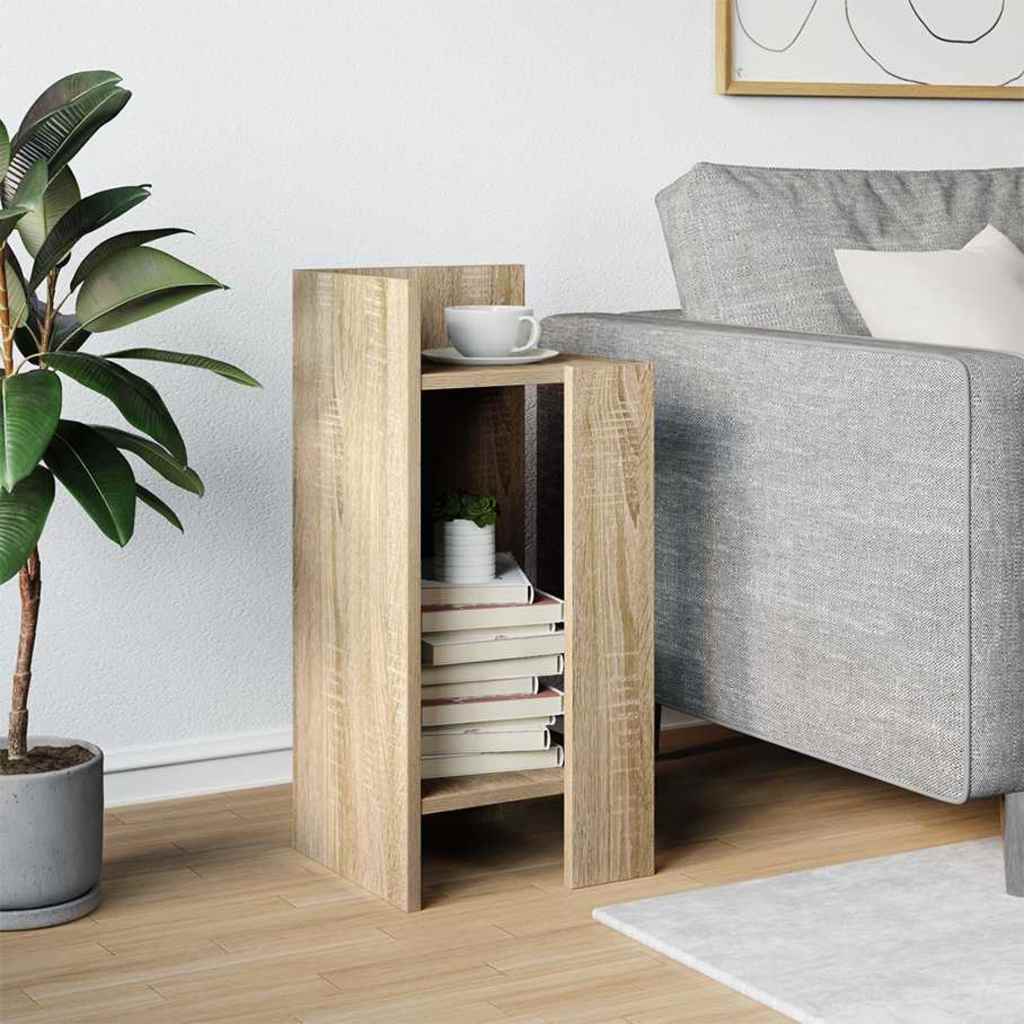 sidebord med hylde sonoma eg 25,5x27x60 cm