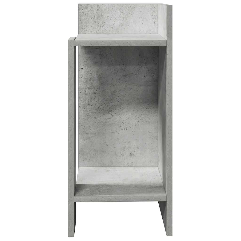 sidebord med hylde betongrå 25,5x27x60 cm