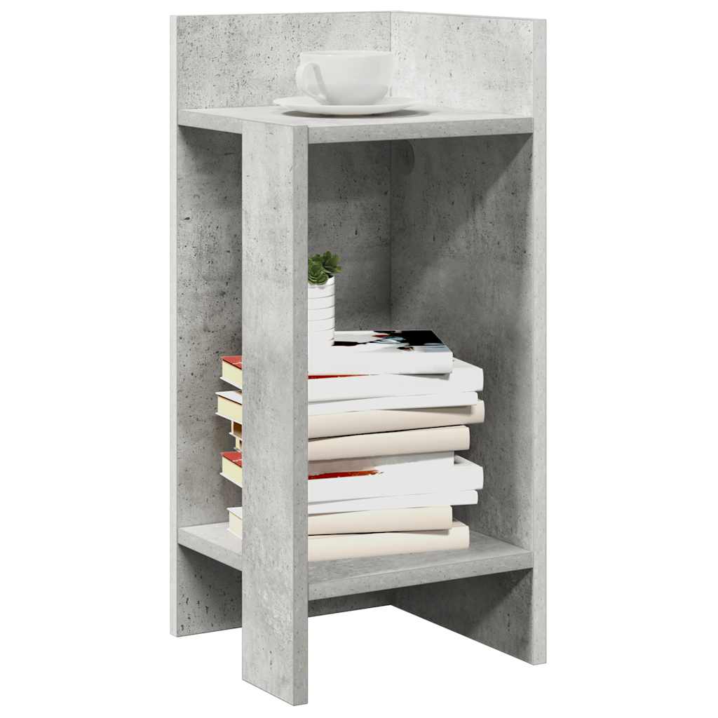 sidebord med hylde betongrå 25,5x27x60 cm