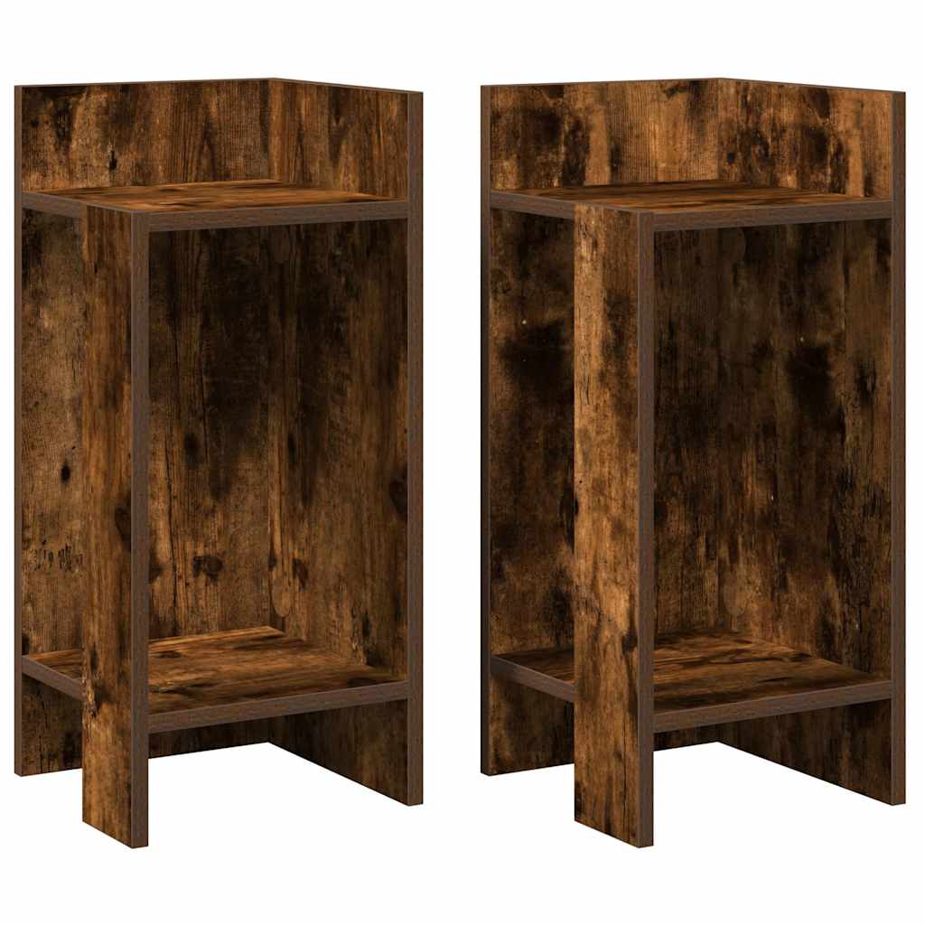 Sideborde 2 stk med reol røget eg 25,5x27x60 cm