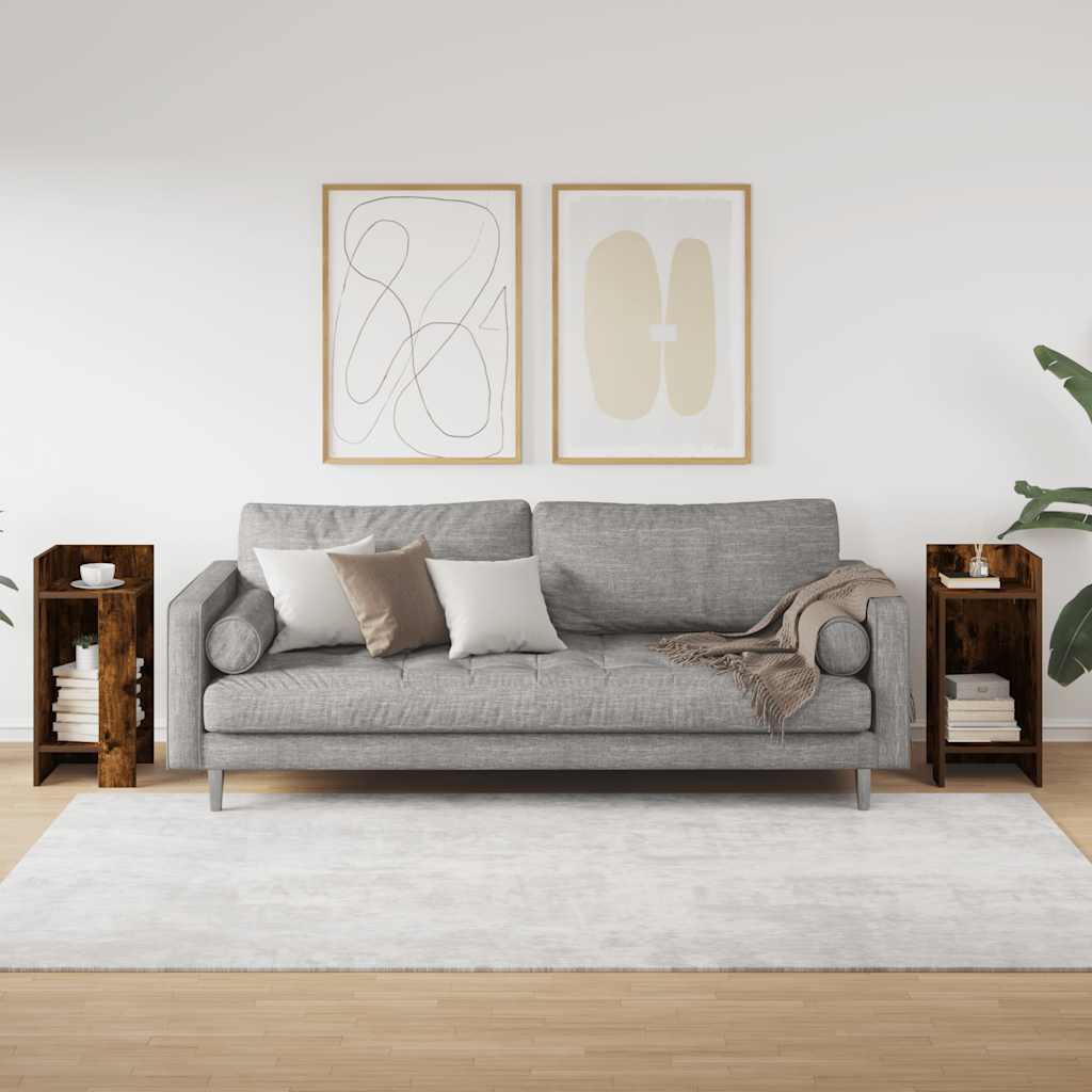 Sideborde 2 stk med reol røget eg 25,5x27x60 cm
