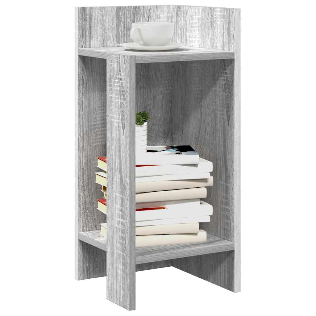 sidebord med hylde sonoma grå 25,5x27x60 cm