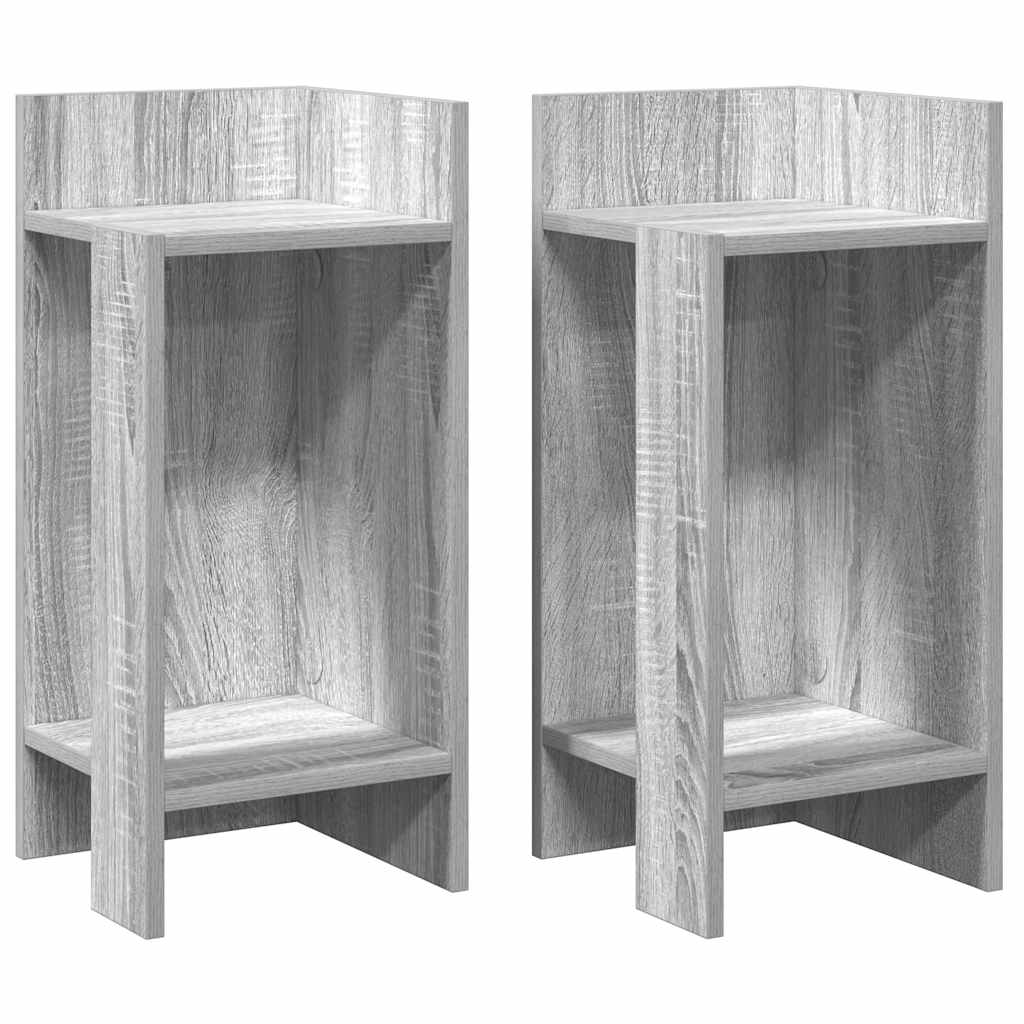 Sideborde 2 stk med reol sonoma 25,5x27x60 cm