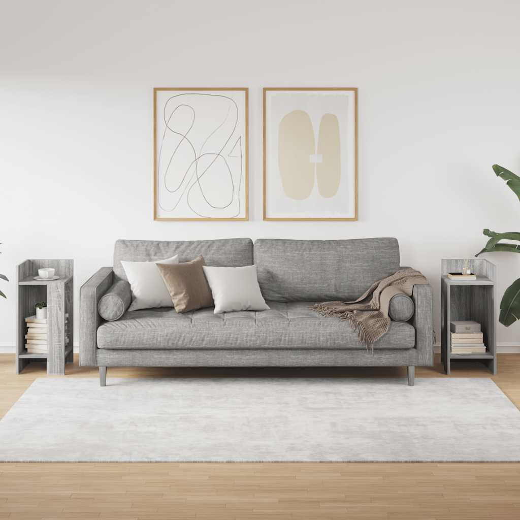 Sideborde 2 stk med reol sonoma 25,5x27x60 cm