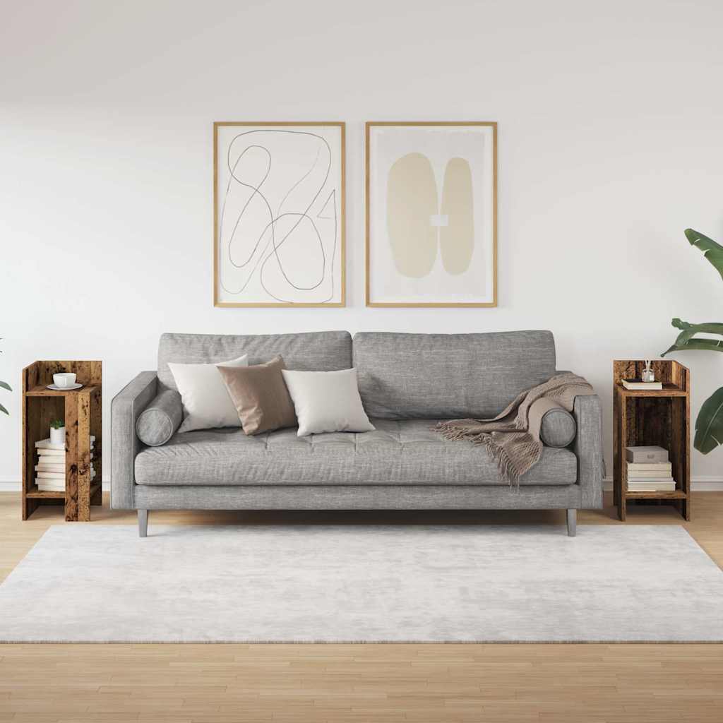 Sideborde 2 stk med reol gammelt træ 25,5x27x60 cm
