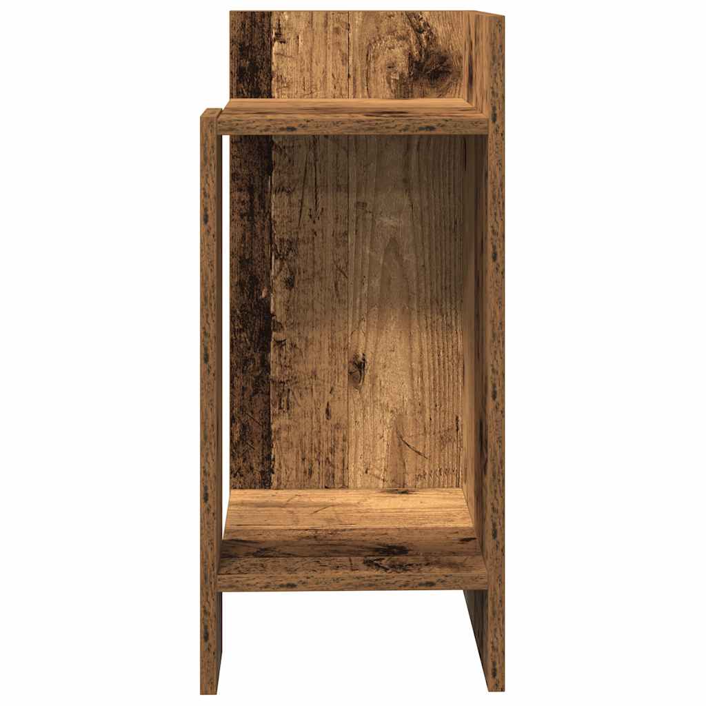 Sideborde 2 stk med reol gammelt træ 25,5x27x60 cm