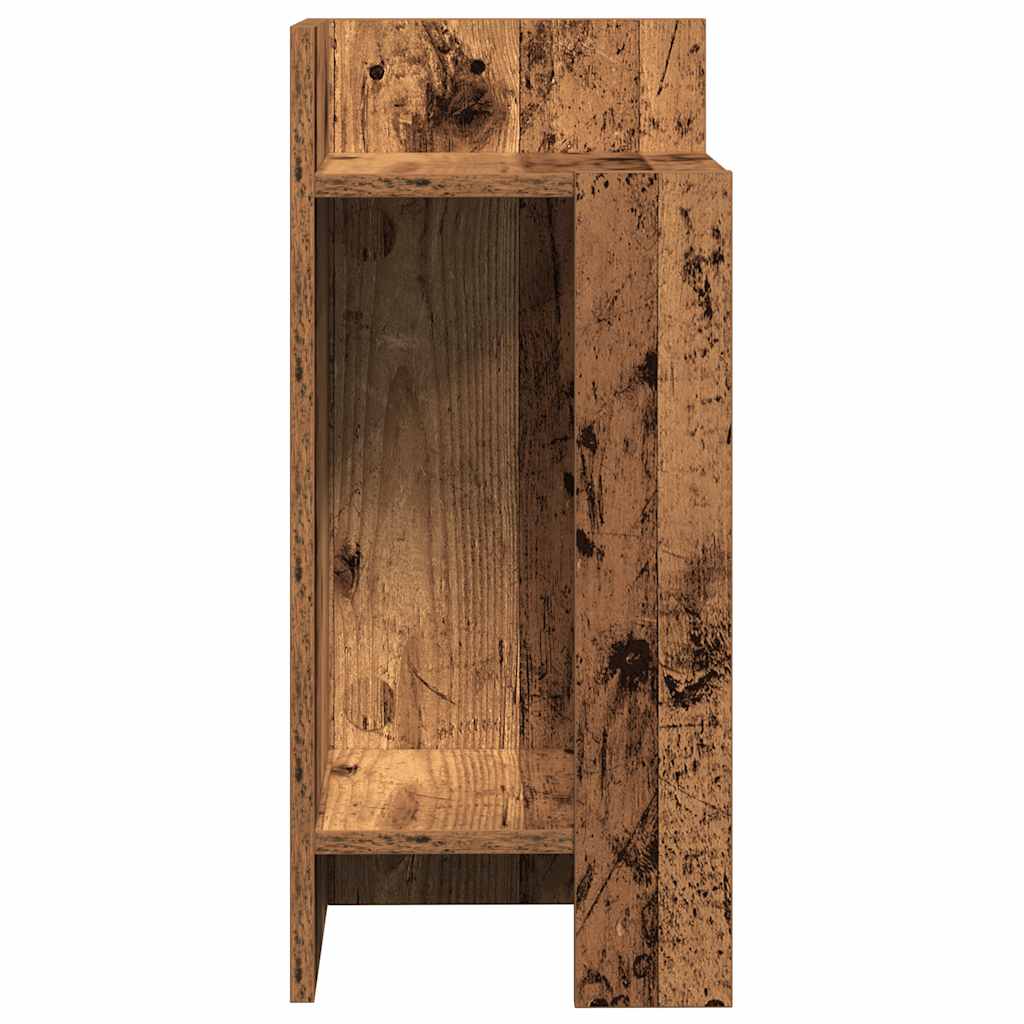 Sideborde 2 stk med reol gammelt træ 25,5x27x60 cm