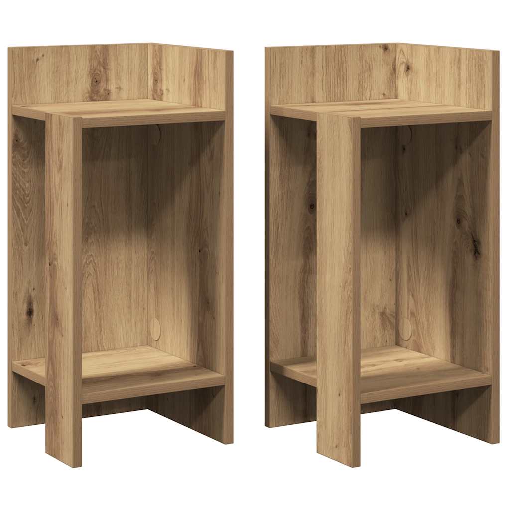 Sideborde 2 stk med reol artisan eg 25,5x27x60 cm
