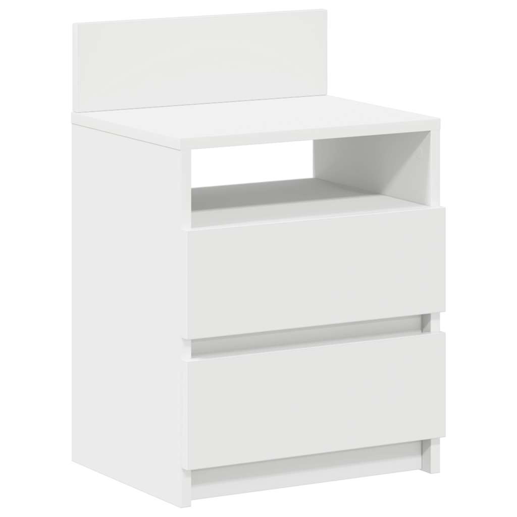 sengeborde 2 stk. med 2 skuffer 40x33x60 cm hvid