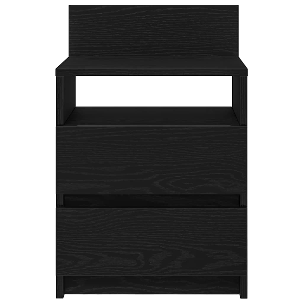 sengebord med 2 skuffer 40x33x60 cm sort