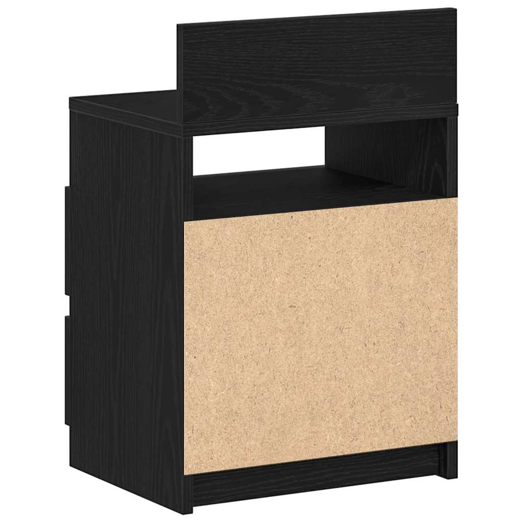 sengebord med 2 skuffer 40x33x60 cm sort