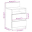 sengebord med 2 skuffer 40x33x60 cm sort
