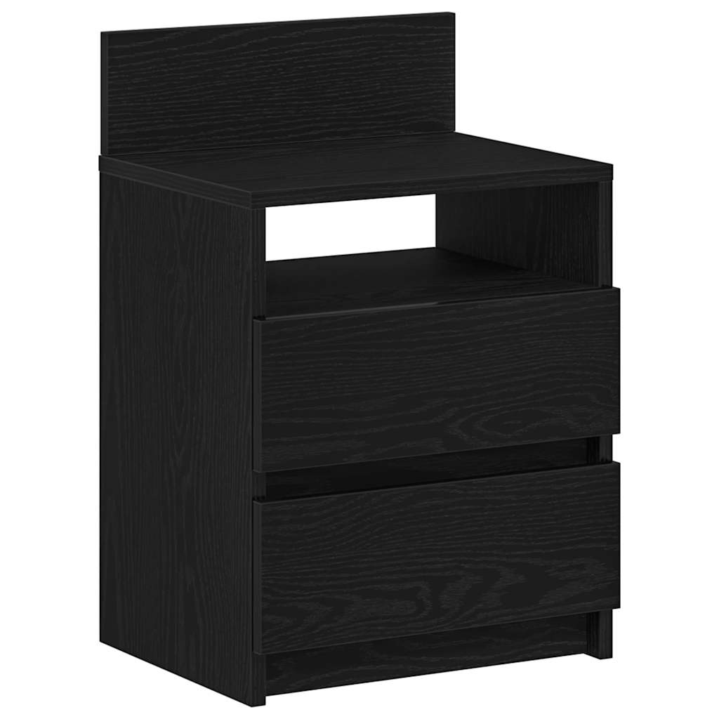 sengeborde 2 stk. med 2 skuffer 40x33x60 cm sort