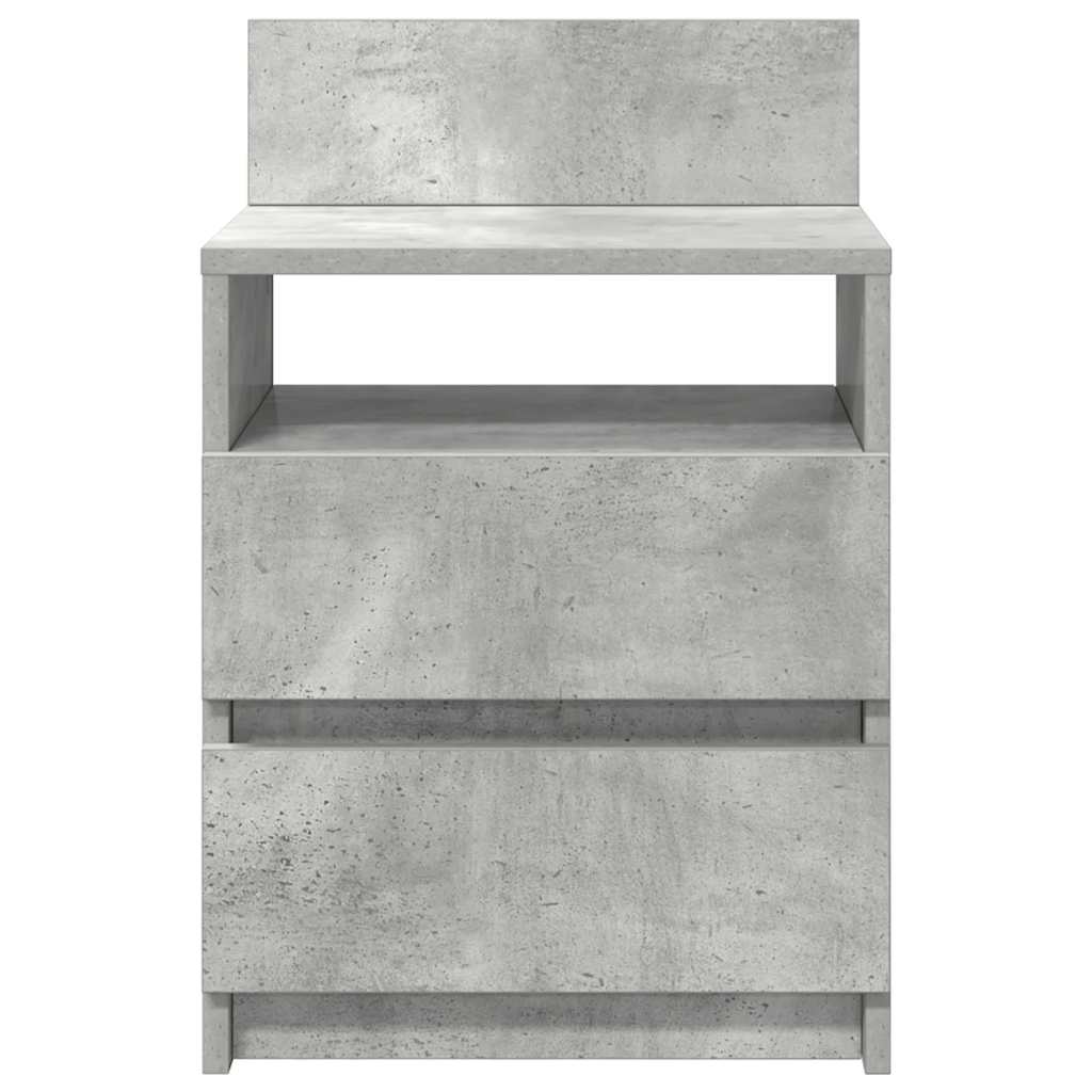 sengebord med 2 skuffer 40x33x60 cm betongrå