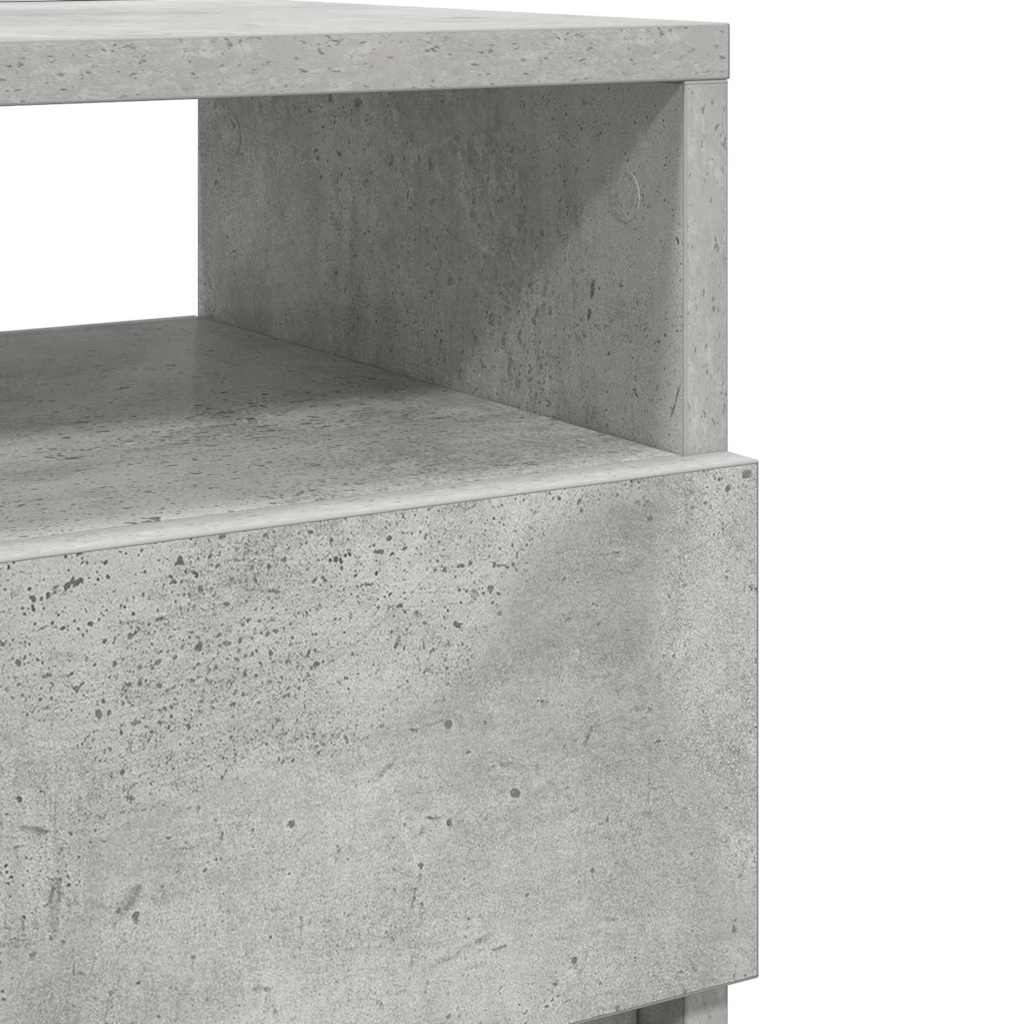 sengebord med 2 skuffer 40x33x60 cm betongrå