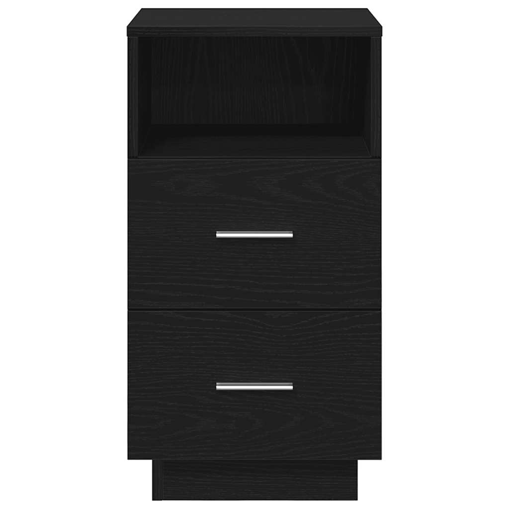 sengebord med 2 skuffer 36x36x68 cm sort