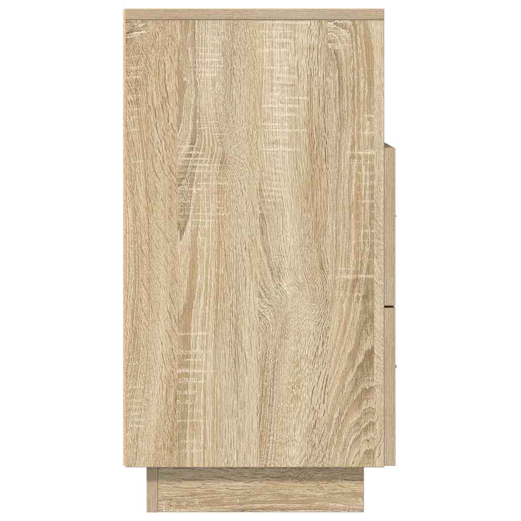 sengebord med 2 skuffer 36x36x68 cm sonoma-eg