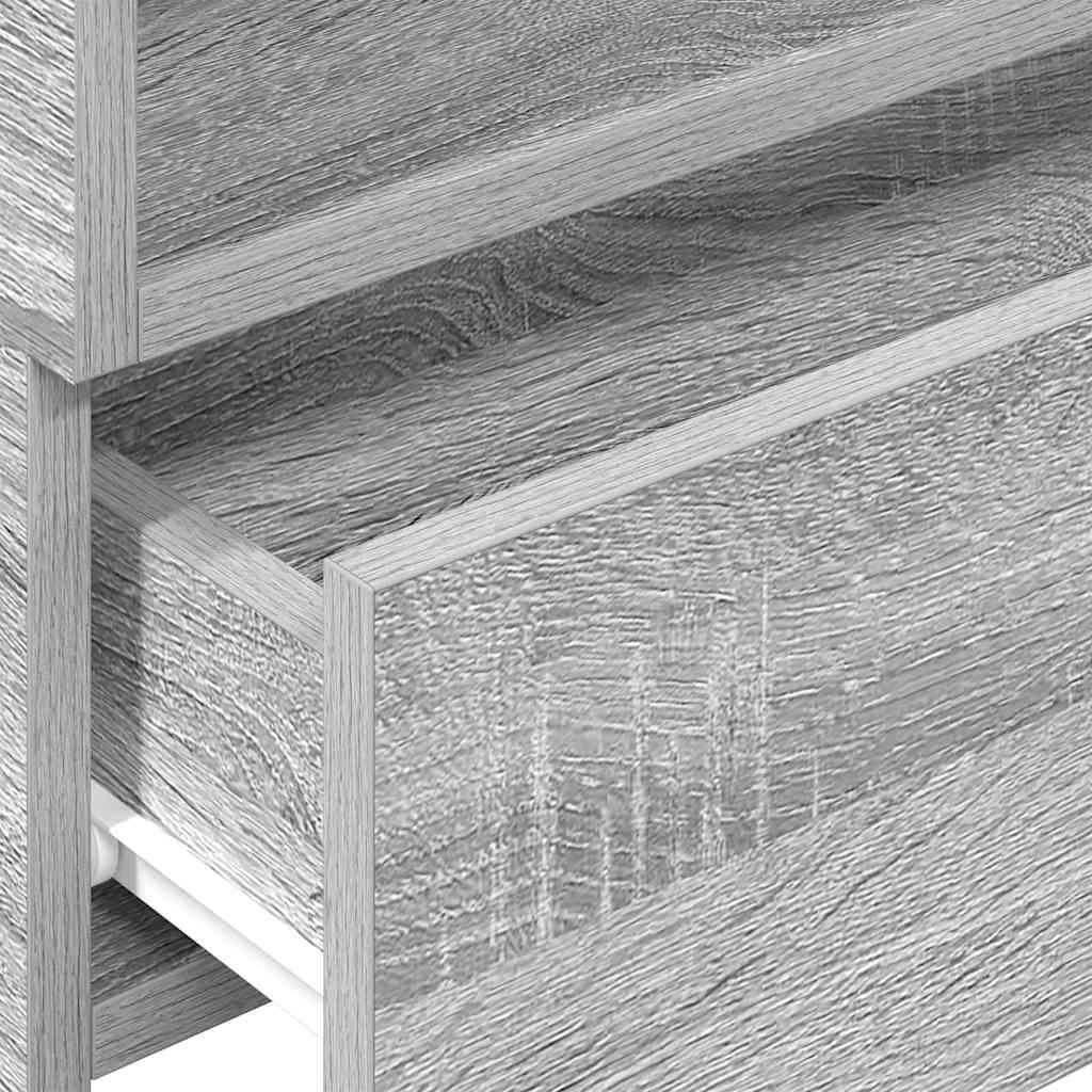 væghængte sengeborde 2 stk. 45x26x28,5 cm grå sonoma-eg