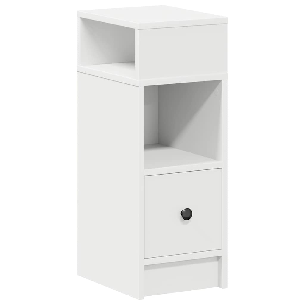 sengebord med skuffe 25x31x66 cm hvid